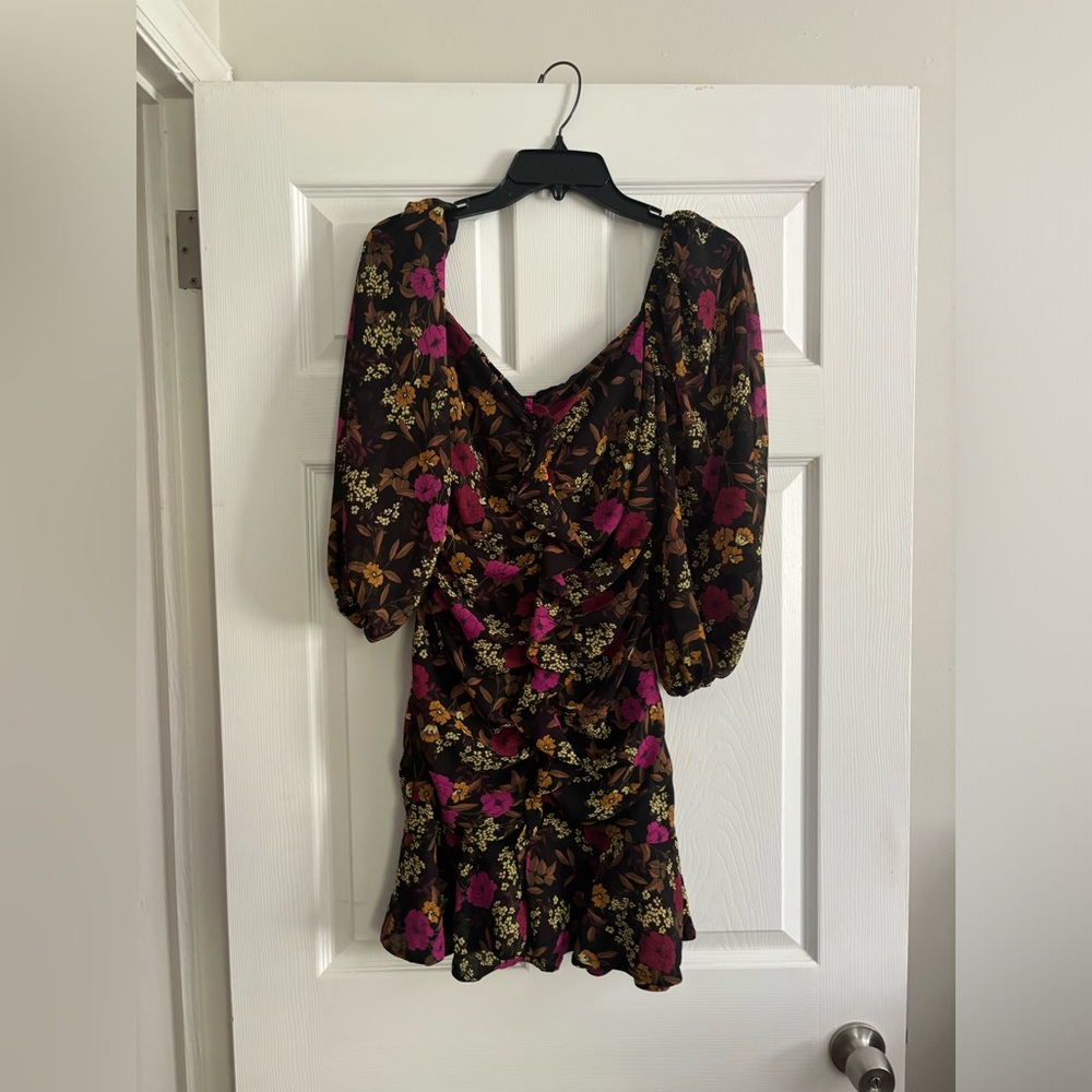 ASTR black/floral mini dress